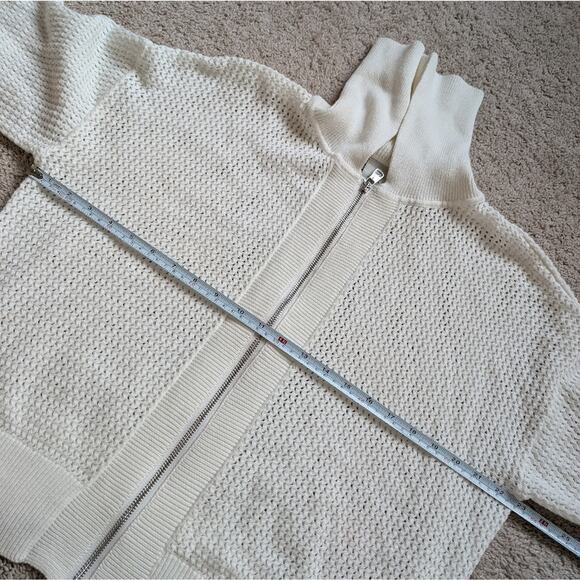 Varley Fairfield 100% Cotton Knit Jacket/Cardigan/Top in Snow White, size M - Picture 6 of 7